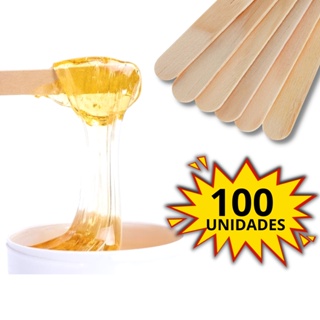 Palito de picolé Abaixador de Língua 100 Unidades Palito de Sorvete e Espátula de Madeira em Oferta na Shopee