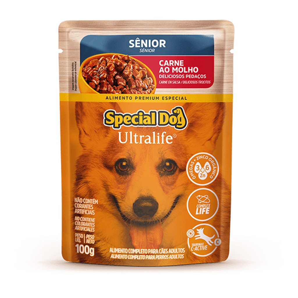 Ração Special Dog Sache Cães Sênior Carne – 100g