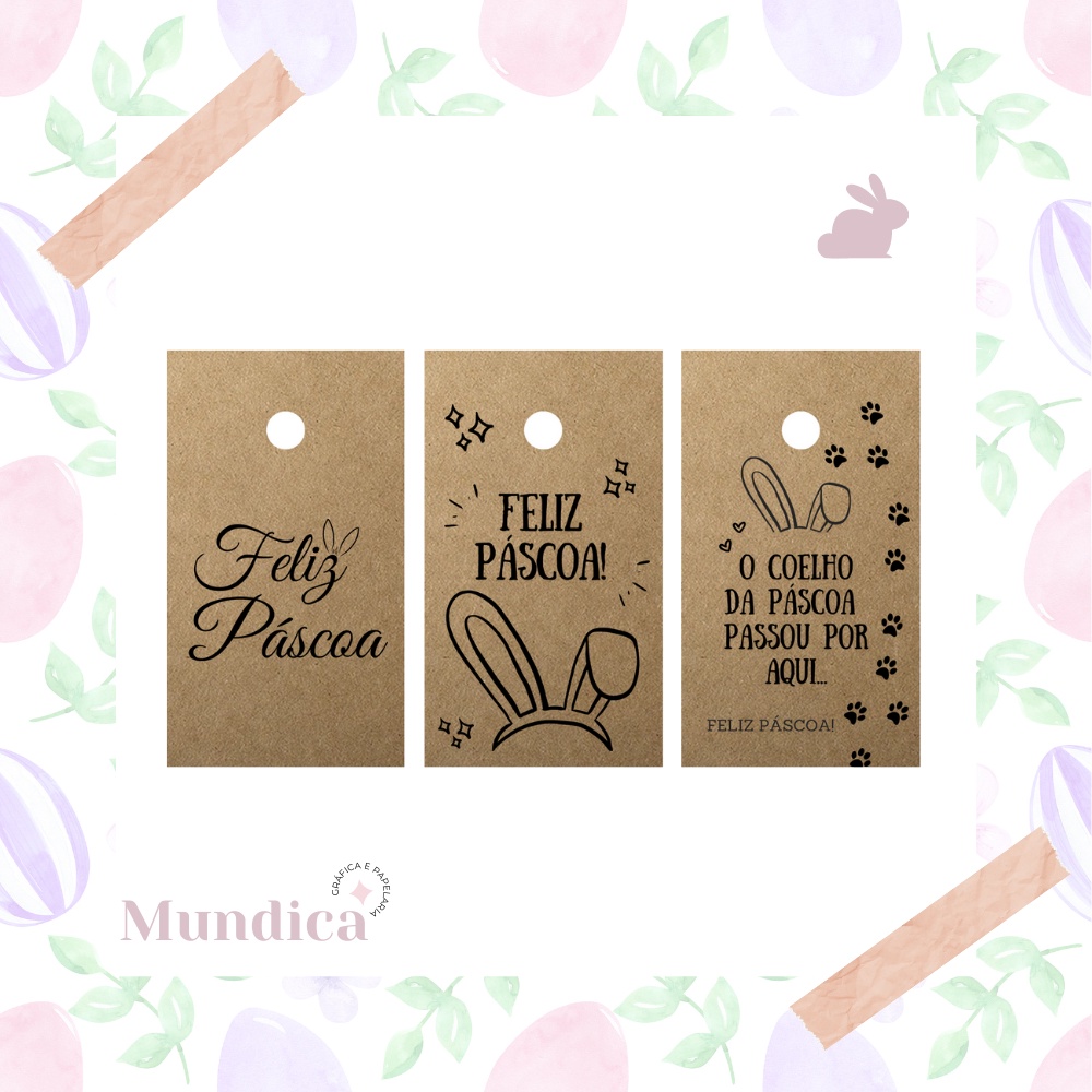 Tag Feliz Páscoa / Tag Páscoa / Tag Ovo de Páscoa Embalagem Ovo De Colher Kraft em Oferta na Shopee