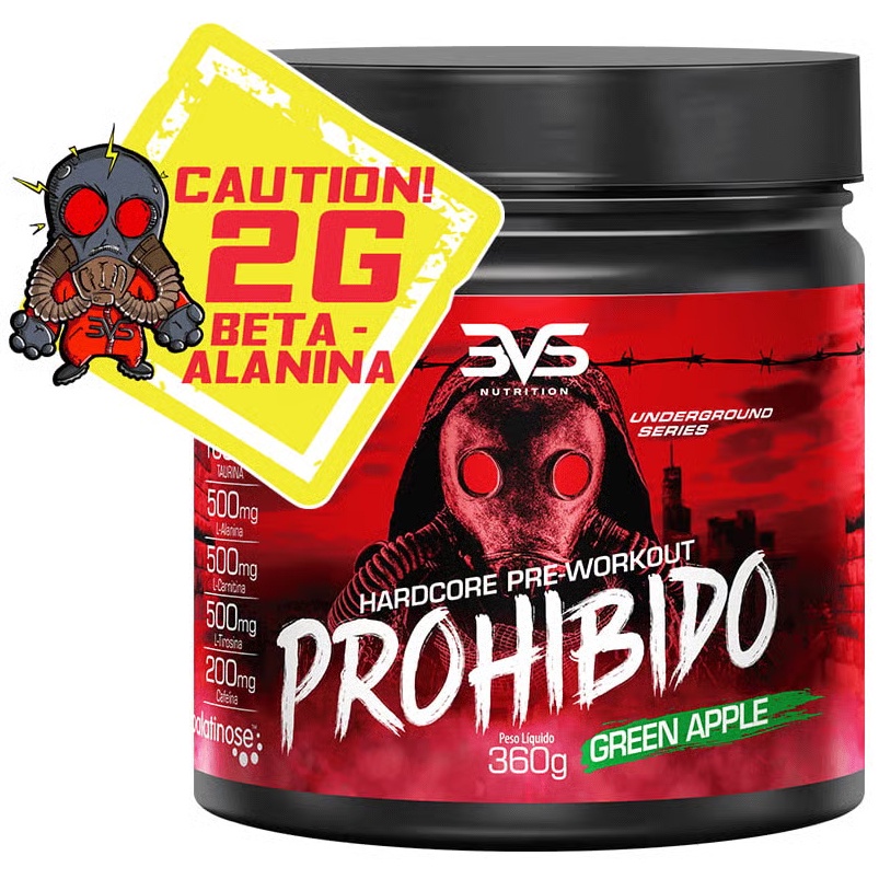 Prohibido Pré-Treino - Ultra Concentrado - 360g - 3VS Nutrition (2g Beta Alanina por Dose)