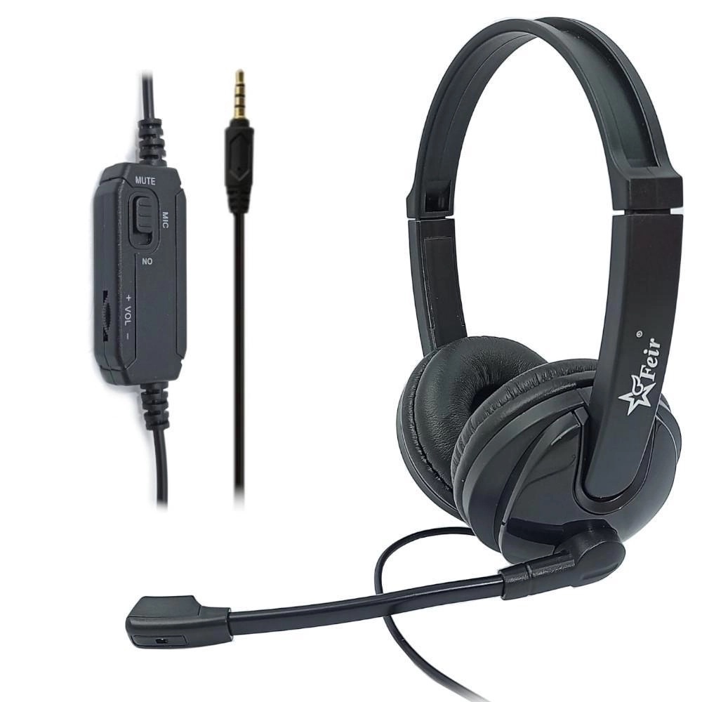 Headset Fone Feir Fr-3033 Com Microfone Para Chat Jogos