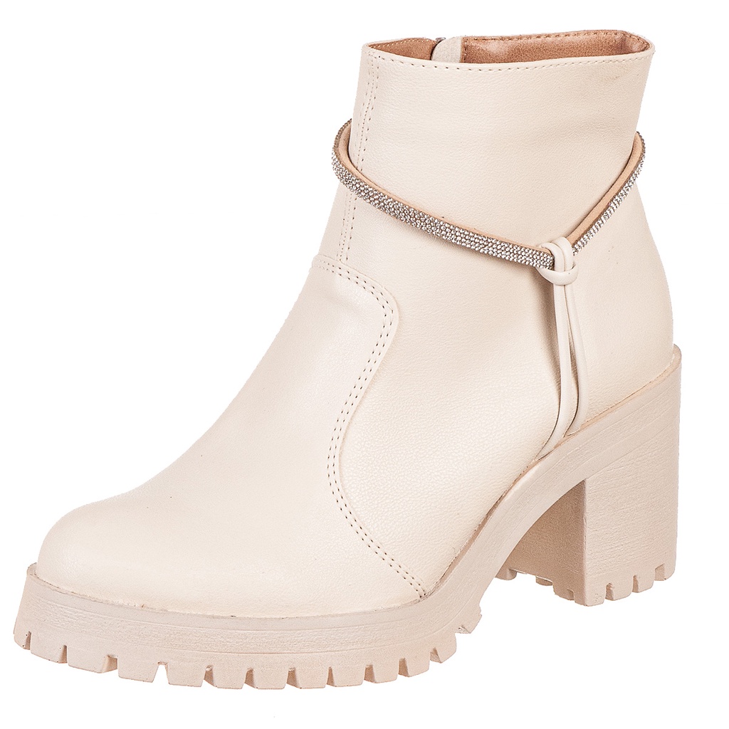 Coturno Feminino Via Birigui C/ Strass Brilhos Moda  Conforto