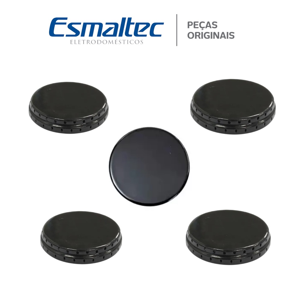 Kit Espalhadores Tampa Peças Fogão Esmaltec Agata 5 Bocas