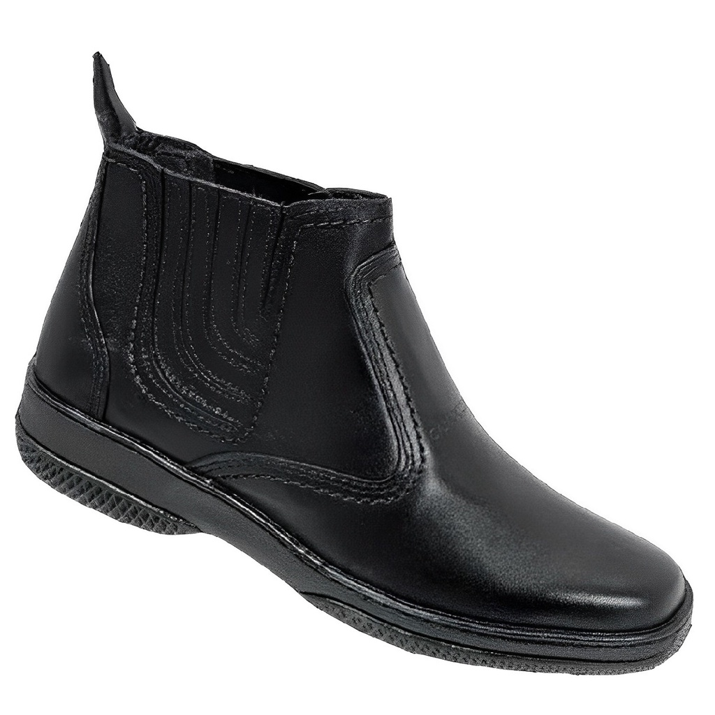 Bota Social Masculina Em Couro Vaqueta Legitimo Na Cor Preta Botina Trabalho Serviço Passeio 2520