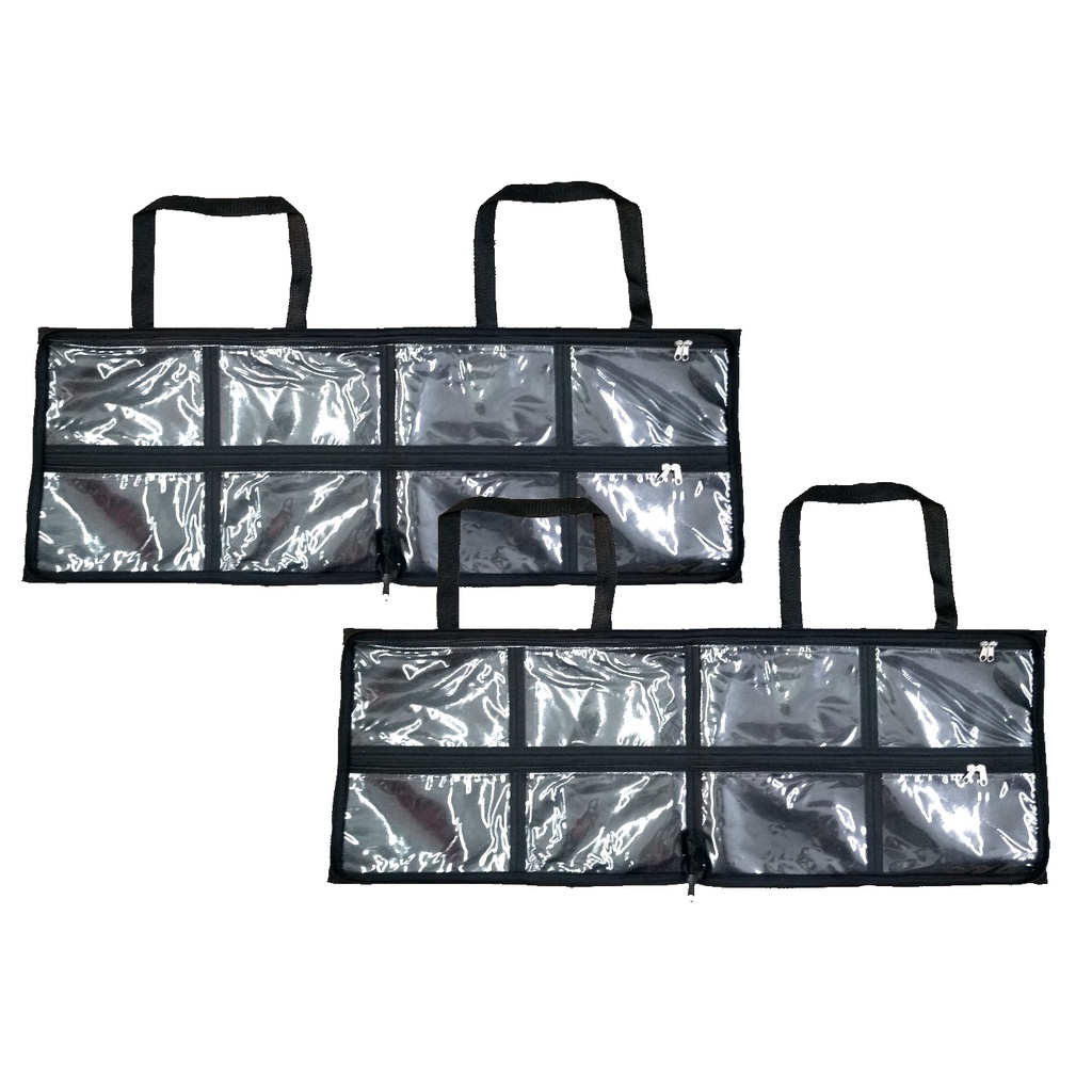 2 x Bolsa Pasta Porta Esmaltes / Maquiagem Manicure Maquiador Domicilio preta para até 120 frascos sem bolsão interno