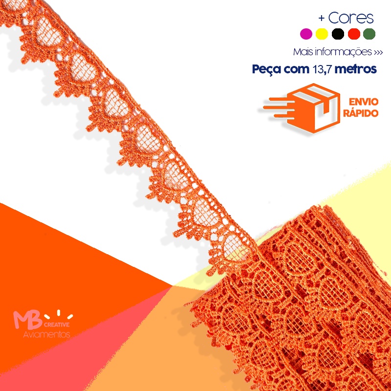 Renda de Guipír CHL-590 - 3,5mm - Peça com 13,7 Metros em Oferta na Shopee