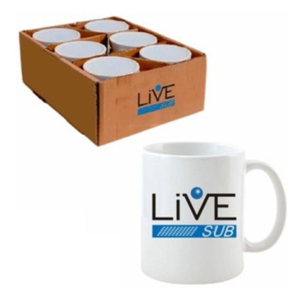 12 Caneca Branca Live Aaa Para Sublimação Porcelana - A Pronta Entrega E Com Garantia! em Oferta na Shopee