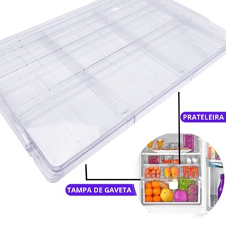 Tampa De Geladeira Brastemp Multiuso Prateleira Acrílico Transparente Resistente Alta Capacidade