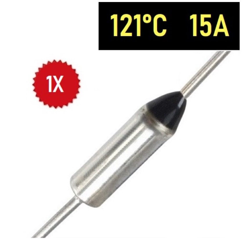 1 Fusível Térmico 15A 121C 121°C 121 Graus 250V