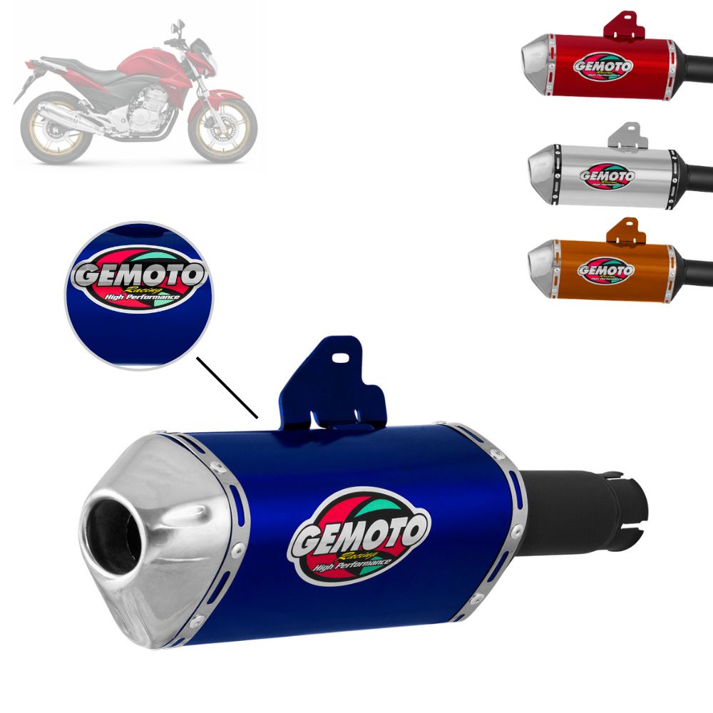 Ponteira Escapamento Moto Gemoto Racing 3 Trioval Honda Cb 300 2009 2010 2011 2012 2013 2014 Em Aço em Oferta na Shopee