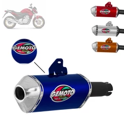 Ponteira Escapamento Moto Gemoto Racing 3 Trioval Honda Cb 300 2009 2010 2011 2012 2013 2014 Em Aço