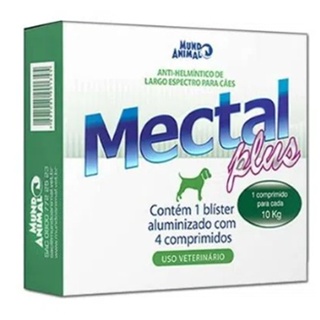 Vermífugo Mectal Plus 4 Comprimidos Cães de até 10kg Mundo Animal em Oferta na Shopee
