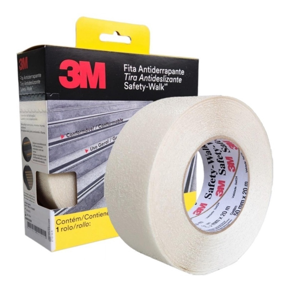 Fita Antiderrapante Escadas Rampas 50mm X 20 Metros Transparente 3m em Oferta na Shopee