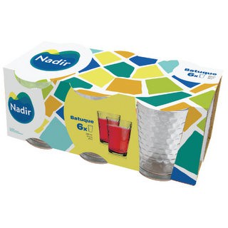 BATUQUE COPO TRIANGULO INCOLOR 6 PECAS 265 ML - CAIXA C/ 8 PEÇAS