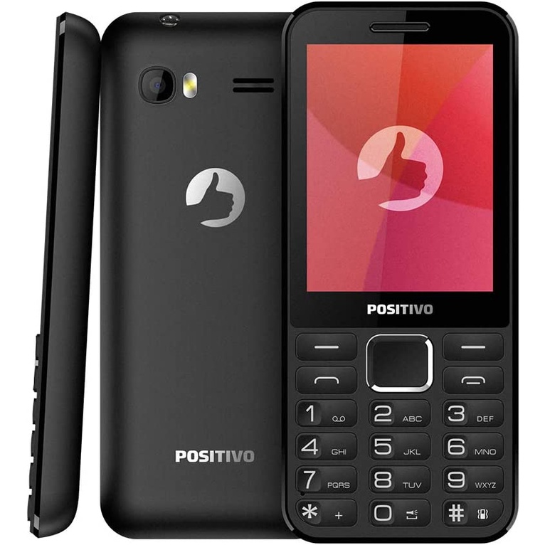 Celular Positivo P28 Simples de Botão Dual Sim 24 Mb Preto 32 Mb Ram Idoso