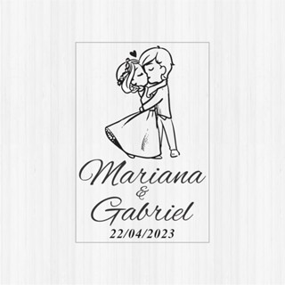Adesivo para Casamento Mod.25 | 4x6 cm | Taça, Copos, Caixas, Festas, Lembrancinha Personalizado