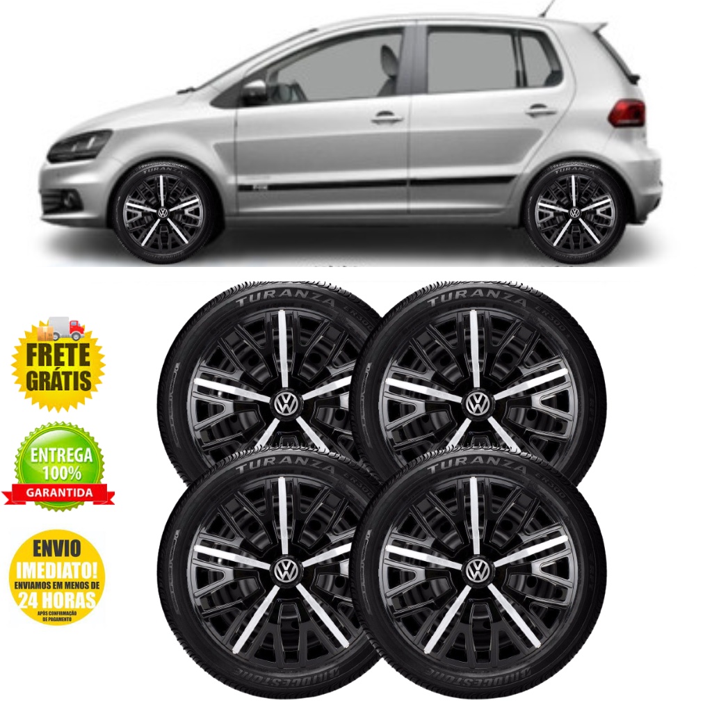 Jogo 4 Calota Triton Aro 14 Vw Fox Gol Up Voyage Virtus T-Cross SpaceFox