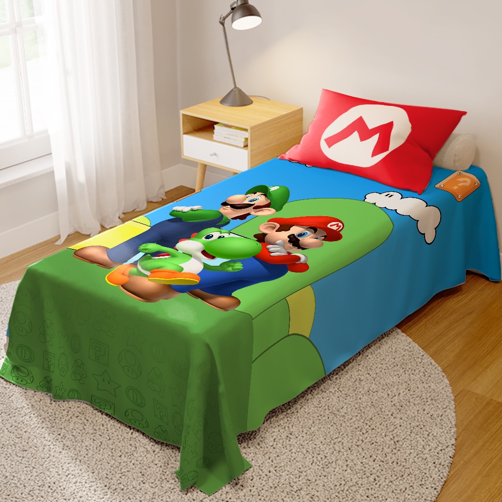 Jogo de Lençol Infantil  Super Mario