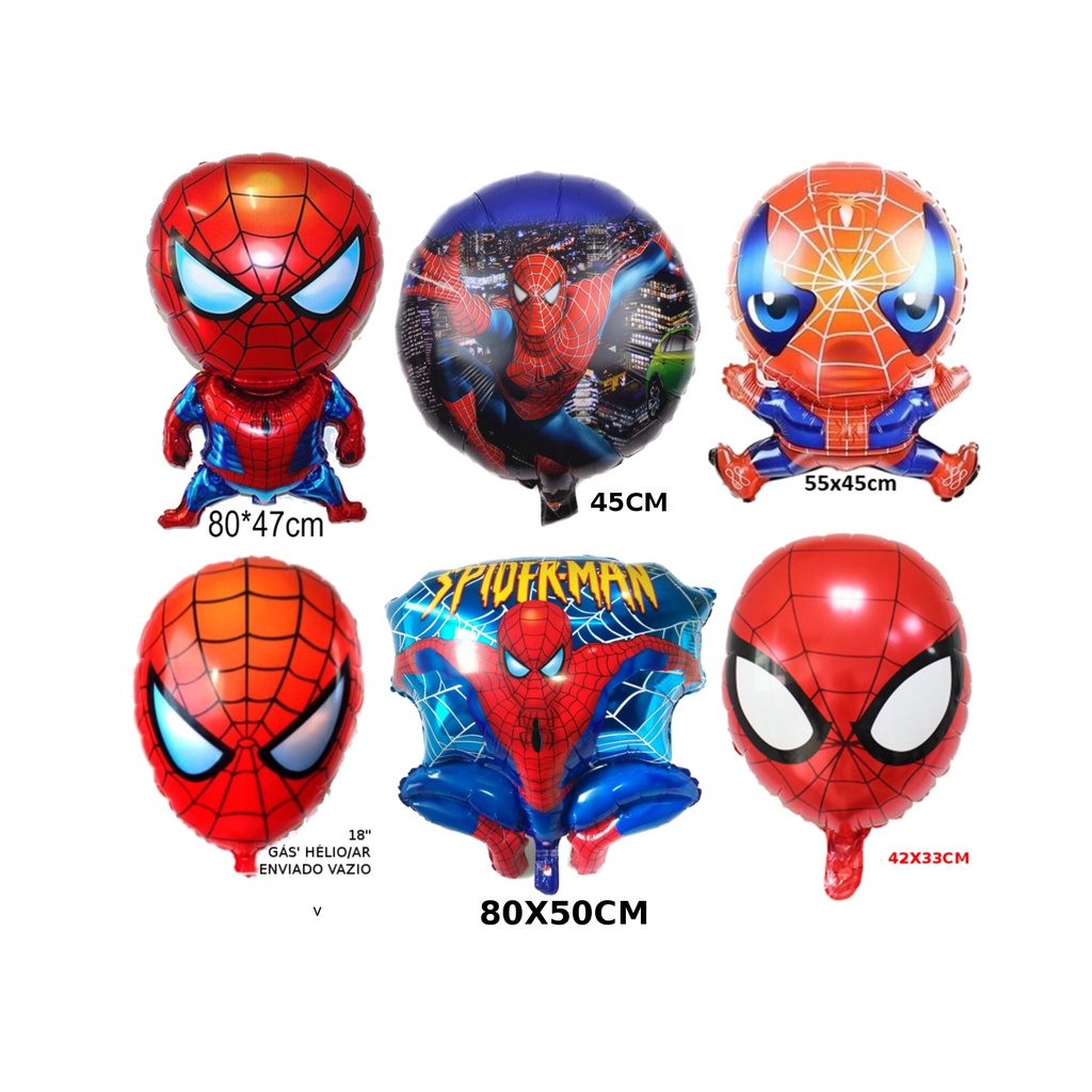 HOMEM ARANHA BALÃO METALIZADO TEMA VINGADORES ARANHA-VERSO FERRO CAPITÃO AMÉRICA HULK THOR VIUVA NEGRA GAVIÃO ARQUEIRO
