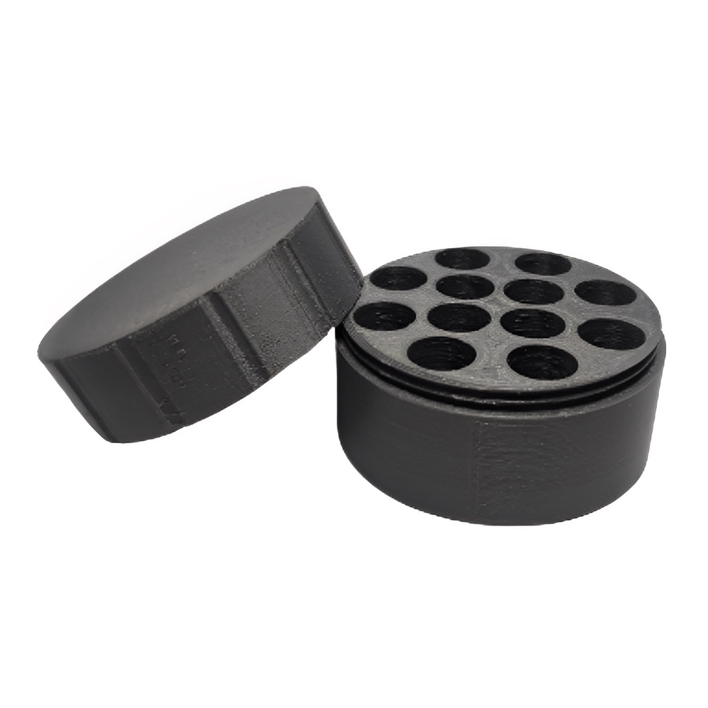 Case armazenamento pilha 12 AA ou 12 AAA - tampa com rosca
