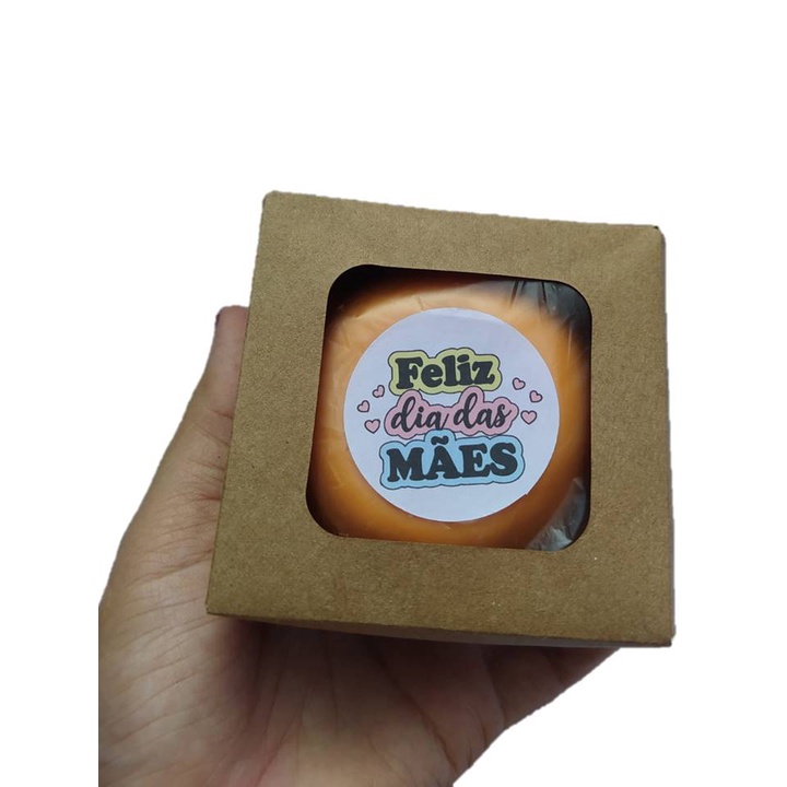 50 CAIXINHA KRAFT + 50 ADESIVOS FELIZ DIA DAS MÃES
