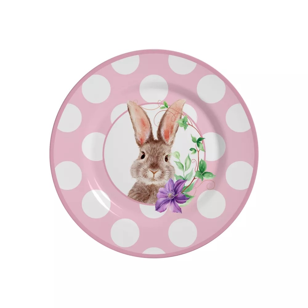 Conjunto 2 Pratos de Sobremesa Coelha Amy Rosa – Alleanza 1ª Linha