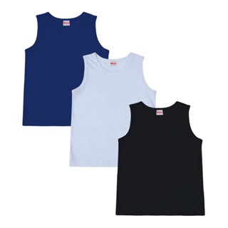 kit 3 Camiseta Regata Infantil Masculina Lisa 2 ao 12 anos Cores Sortidas