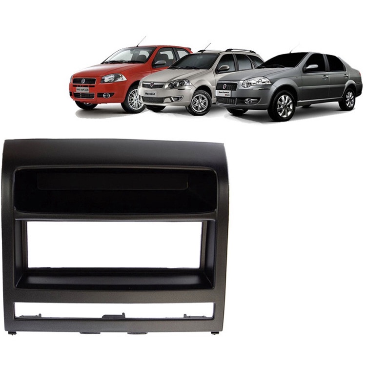 Moldura Fiat Palio / Siena / Strada / Idea 1 Din Preta