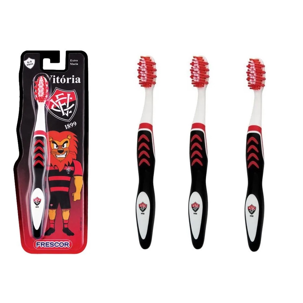 Kit 12 Escovas De Dente Time Vitória Cerdas Macias em Oferta na Shopee