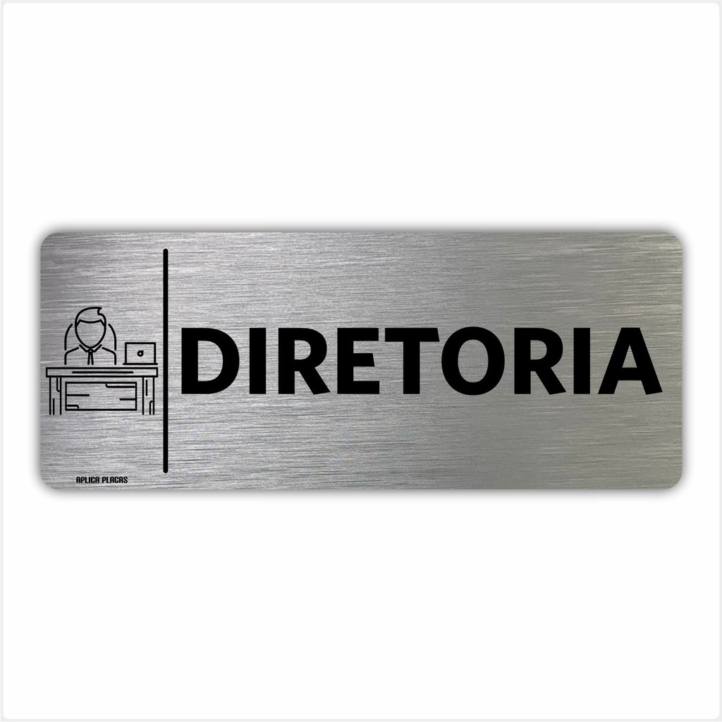 Placa Diretoria - 8x20cm - Sinalização Indicação Setor Portas Condomínio Empresa Comércio Companhia Sala Escritório