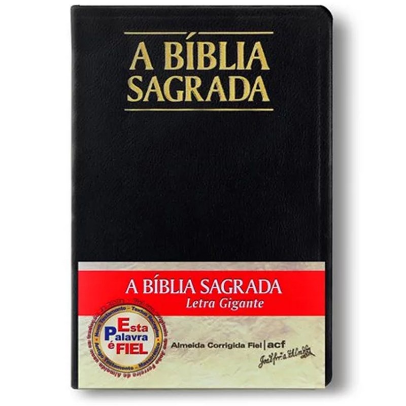 Bíblia Sagrada | ACF | Letra Gigante | Capa Preta C/ Índice em Oferta na Shopee