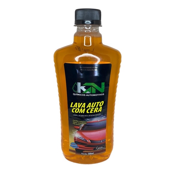 Shampoo Automotivo Lava Auto com Cera 500ML KN Limpa Desengordura e dá Brilho Limpeza Automotiva