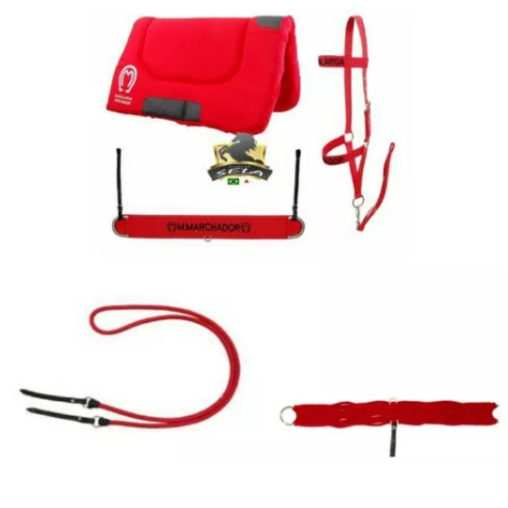 Kit Manta Cabresto Peitoral Rédea E Cilha De Lã Frete