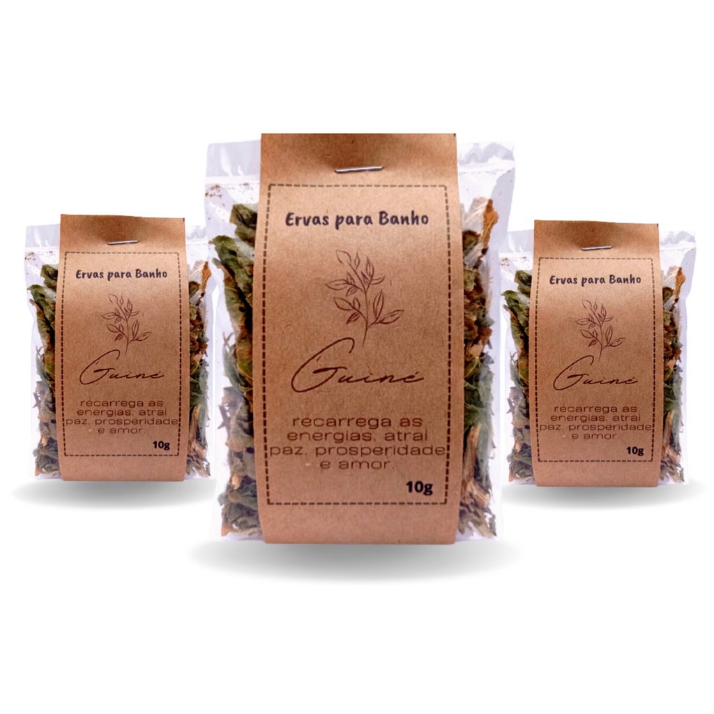 Kit 3 Pacotes Ervas de Banho Limpeza Purificação | Guiné In Natura Defumação