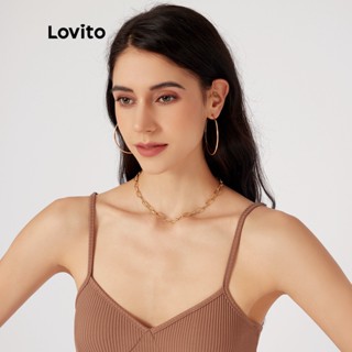 Lovito Colares Casual De Corrente De Metal Liso L233L213 (Ouro/Prata)