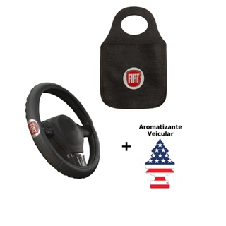 Capa para Volante Fiat Personalizado + Lixeira Carro Persolizada + Cheirinho Carro em Oferta na Shopee