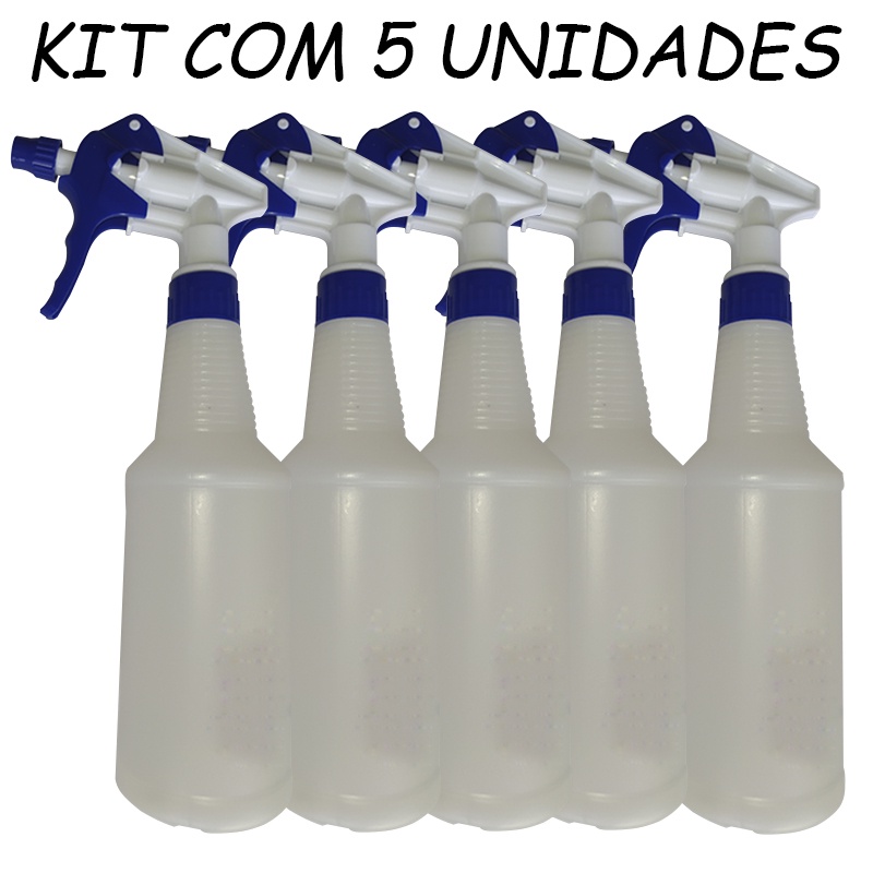 Kit 5 Pulverizador Borrifador Profissional Gatilho Spray Para Limpeza