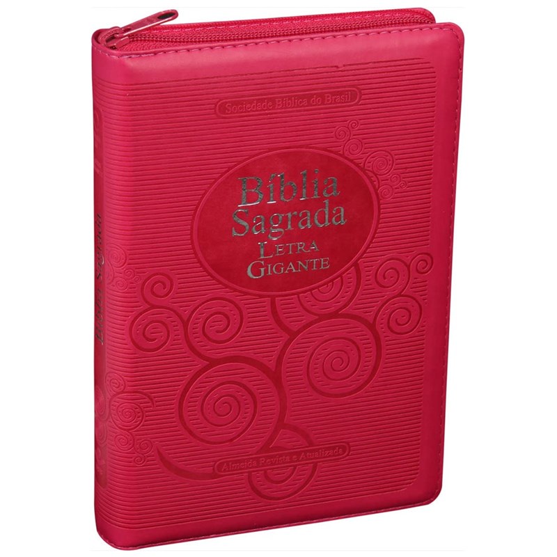 Bíblia Sagrada | Letra Gigante | ARA | Capa Couro Pink / Zíper | c/ Índice em Oferta na Shopee