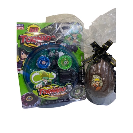 Ovo de Pascoa do NARUTO 180gr com Brinquedo Trio Beyblade Chocolate Garoto