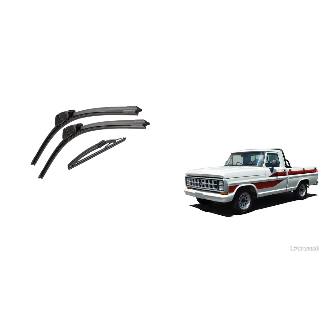 Jogo de Palhetas F1000 Ford Limpador Para-brisas Dianteiro e Traseiro