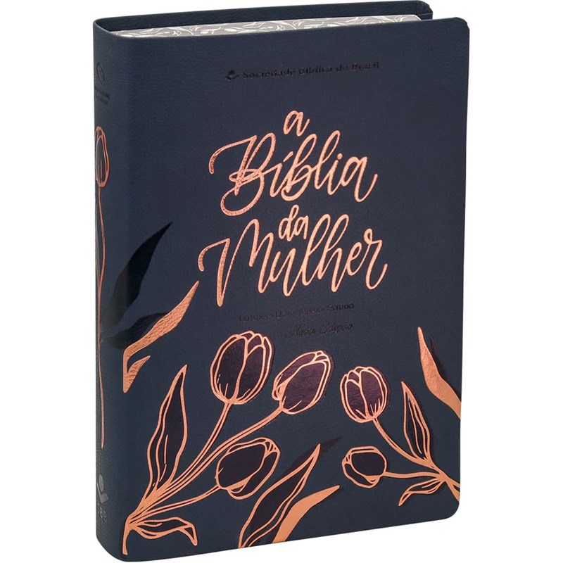 A Bíblia da Mulher | Letra Grande | NAA | Capa Luxo Azul em Oferta na Shopee