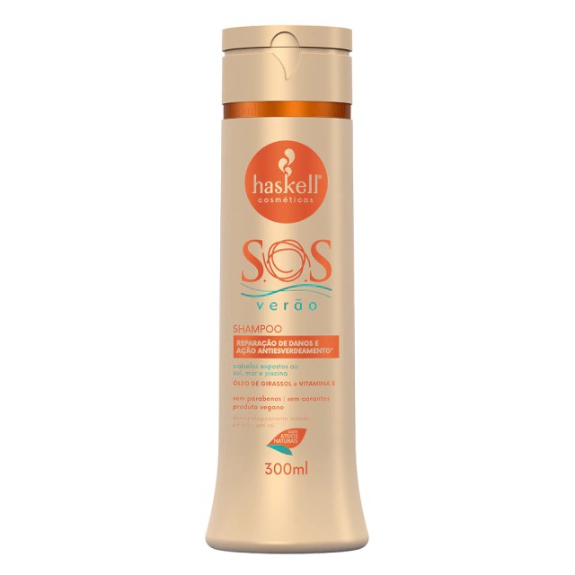 Shampoo Haskell Pós-Sol S.O.S Verão 300ml - Reparação de Danos