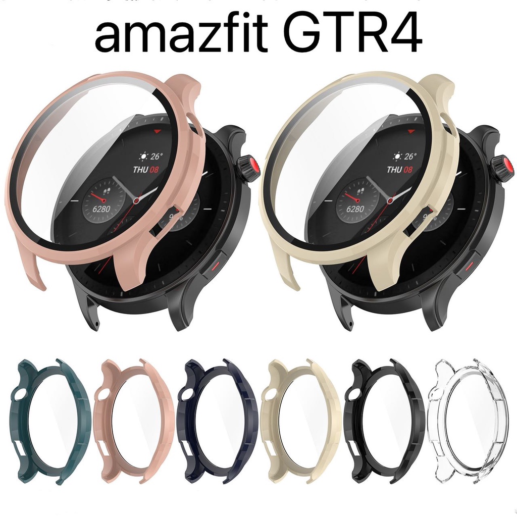 Capa Case Bumper Proteção Acrílico com Vidro Temperado para Amazfit GTR4 em Oferta na Shopee