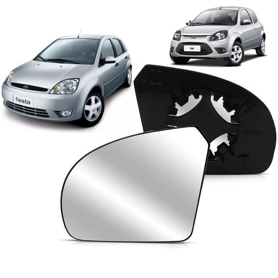 Subconjunto vidro e base retrovisor Fiesta Ka 2003 2004 2005 2006 2007 2008 2009 2010 2011 2012 2013