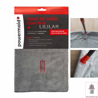 Pano de Chão Microfibra com Furo Alta Absorção Grande 60x50cm
