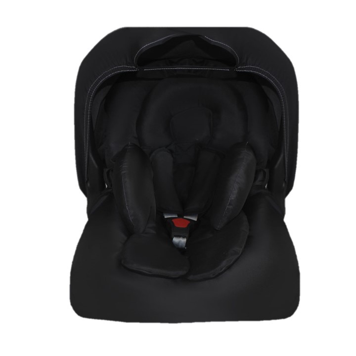 Kit para Bebê Conforto, Completo, Preto, Liso, Capota + Capa + Apoio + Protetor de Cinto, 5 Peças