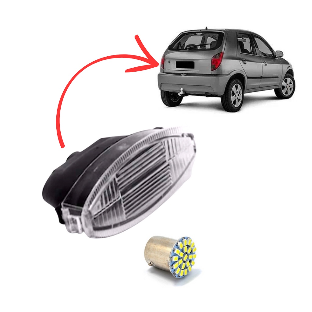 Lanterna Luz de Placa + Lampada LED Chevrolet Celta 2007 a 2014 Corsa 1994 a 2004 Kadett 1994 a 2003