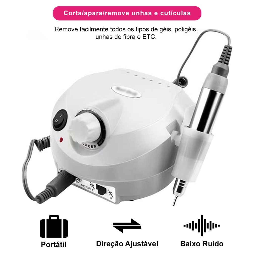 Lixadeira Motor Porquinho   Unha Elétrica Profissional Bivolt Manicure Profissional