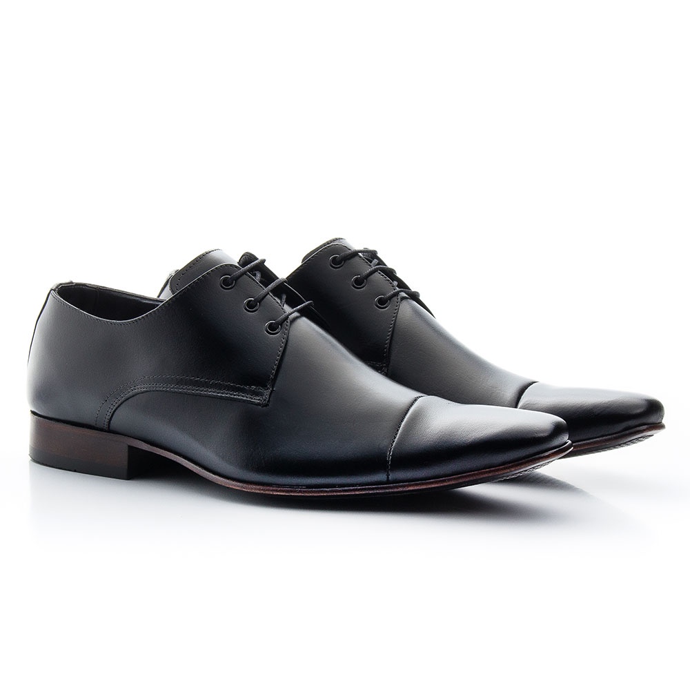 Sapato Social Masculino Couro com Cadarço Clássico Italiano Conforto Promoção