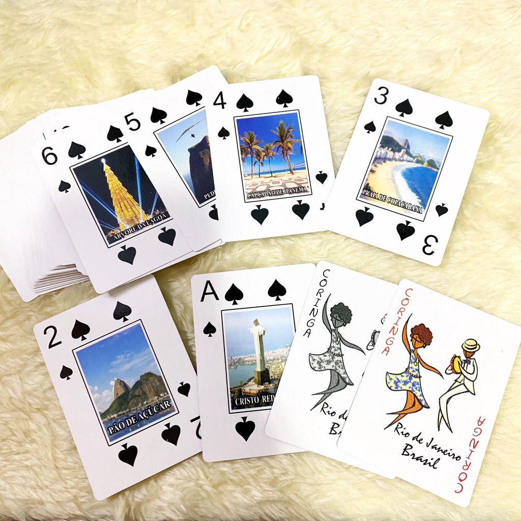 Baralho Com Tema Rio De Janeiro Plastificado 54 Cartas